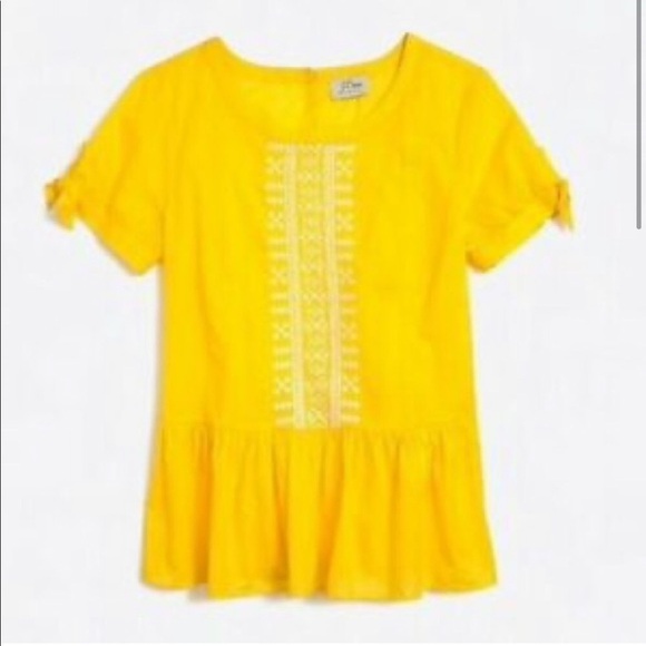 J Crew Factory Embroidered Peplum Blouse - Picture 1 of 6